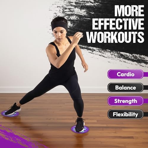 9" Gliding Sliders for Full Body Workouts - Purple