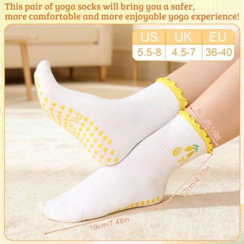 Non-Slip Pilates Yoga Socks - 2 Pairs - Green & Yellow