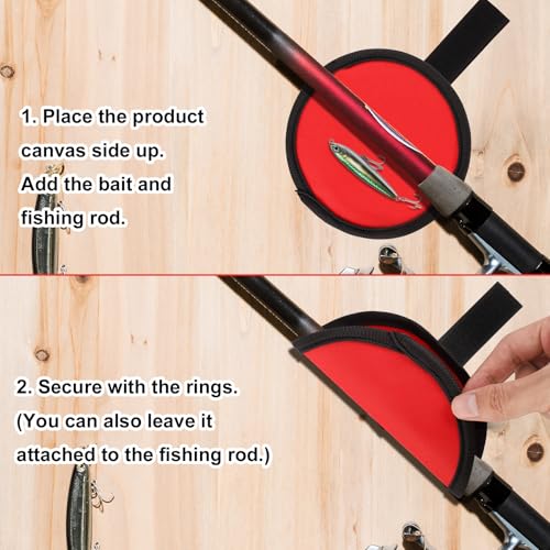 Fishing Lure Wraps - 5.9 Inch Hook Storage Protector, 4pcs Red