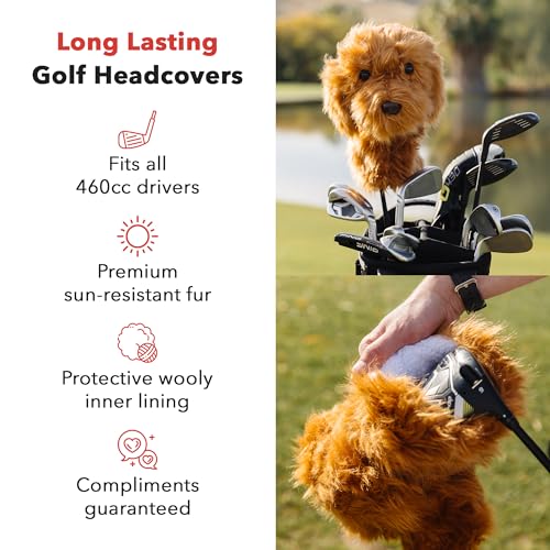 Daphne's Headcovers Doodle Driver Golf Club Cover - Premium, Animal Design, Sun-Resistant Fur, Fits 460cc Drivers, Stylish Protection