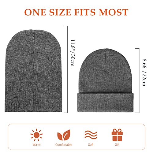 Warm Unisex Knit Ski Beanie - One Size / Grey