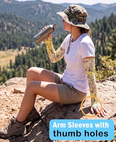 Cooling Arm Sleeves for Men & Women - Funny Duck Print, Thumb Holes