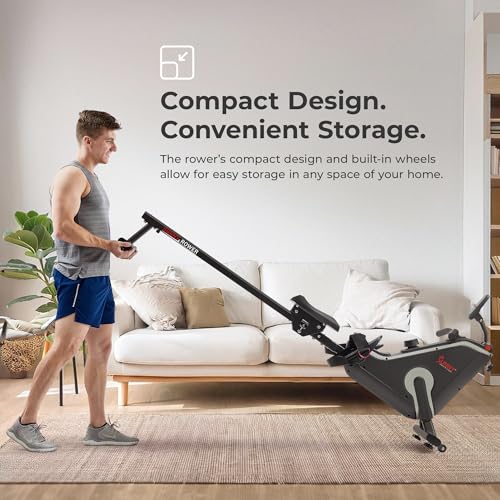 Magnetic Rowing Machine with Elastic Rope - Black