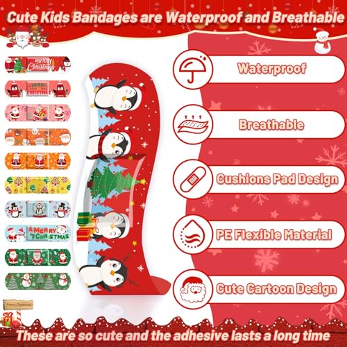 300 Pcs Christmas Bandages for Kids - Santa Claus & More