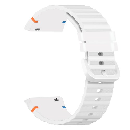 Compatible with Garmin Approach S44 Band, Lamshaw 20mm Quick Release New Silicone Woven Line Adjustable Replacement Strap Compatible for Garmin Approach S50, S44, S42, S40 Smartwatch (3 Pack-Black+White+Blue)