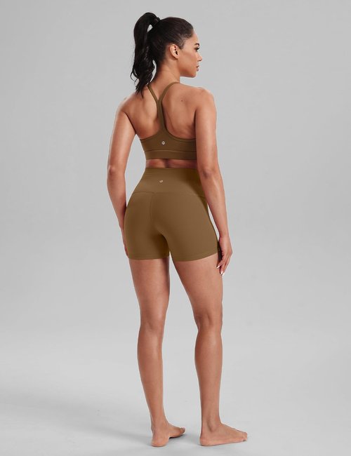HeyNuts Women's Y-Back Sports Bra - Spaghetti Strap Racerback for Low Impact Yoga | Padded A-C Cups