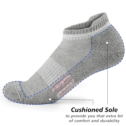 Gonii Ankle Socks for Women 6-8 / Quotidian - Cushioned No Show Athletic Running Socks, 5 Pairs