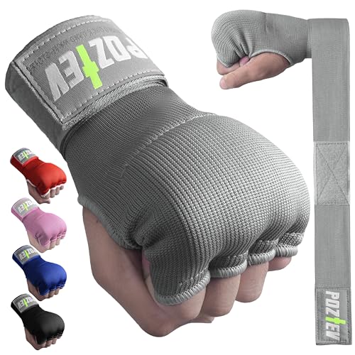 Boxing Hand Wraps with Knuckle Protection - Grey / Small-Medium