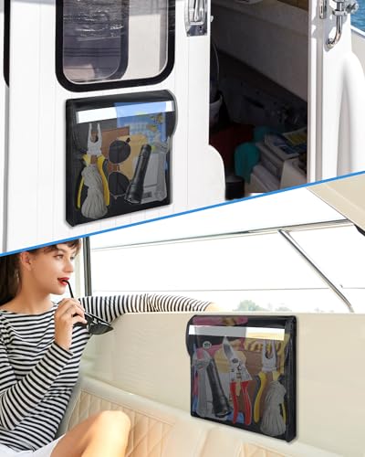 Boat Storage Organizer Bag Waterproof Sun-Protective Adhesive Pouch for Cellphone & Keys