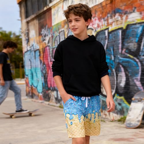 Westwolf Boys Swim Trunks with Compression Liner Bathing Suit 6-18 Years, 8-9 Years A1 Blue Yellow Blue