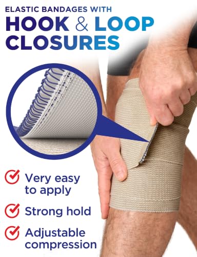 Premium Elastic Bandage Wrap - 4” (2pk) Self-Closing Compression