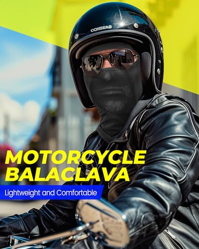 Balaclava Face Mask with Glasses Holes - Black for UV Protection