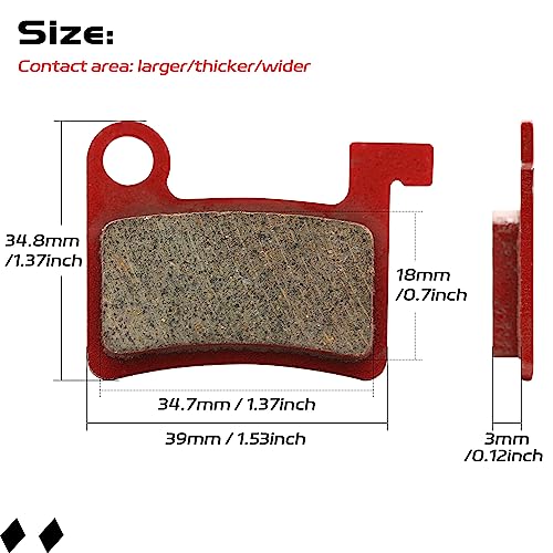 DYISLAND MT600 Electric Bike Disc Brake Pads - Semi-Metallic, Two Pairs