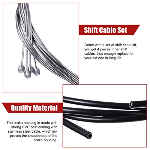 Universal Bike Shifter Cable Kit - 4 Pcs for Mountain Bicycles