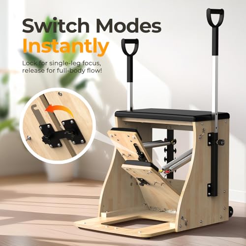 Pilates Chair with Adjustable Resistance Bands & Split Pedals