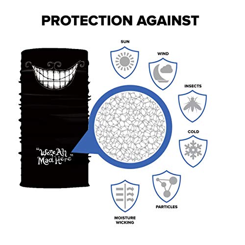 Seamless Neck Gaiter Bandana Face Mask - Weird Smile