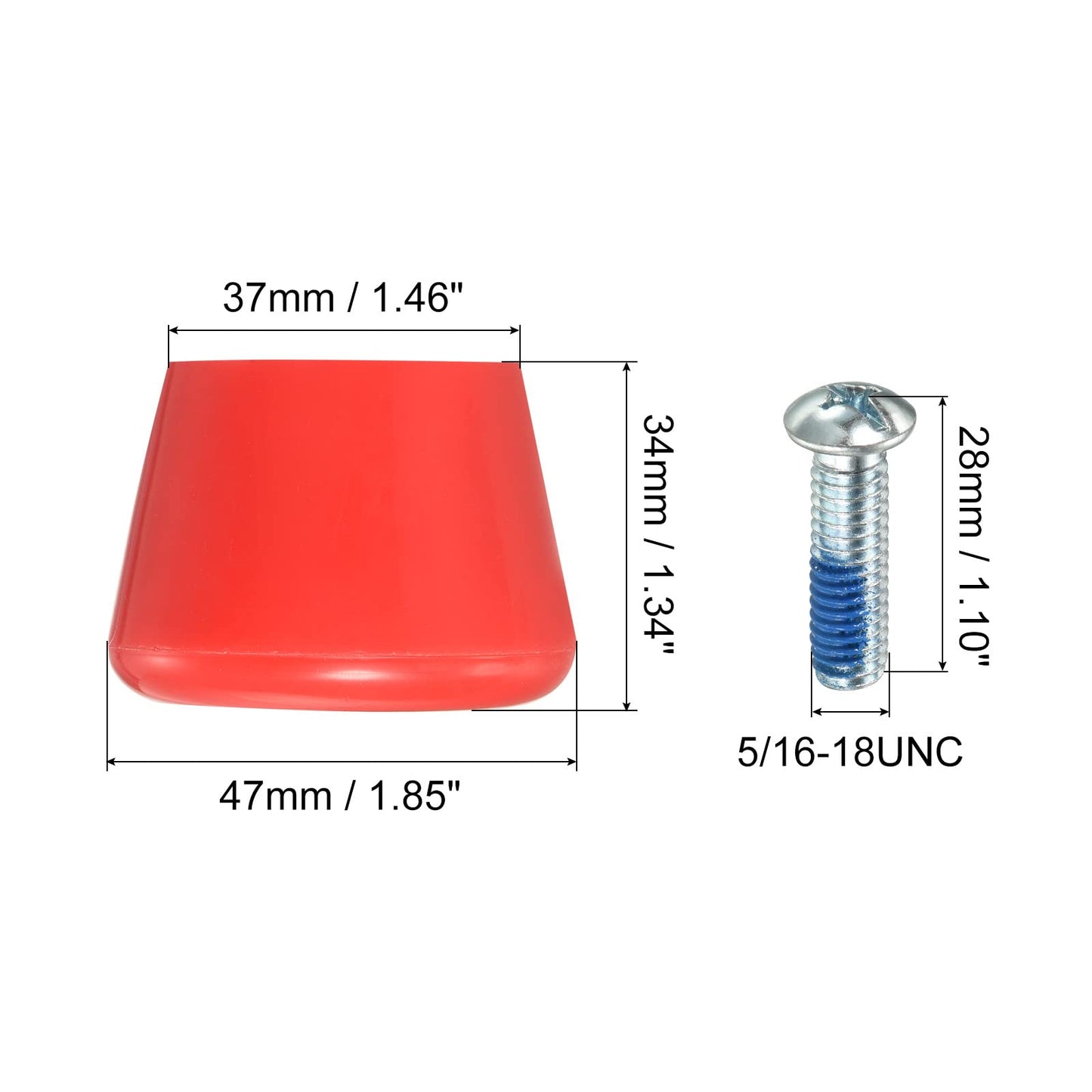 PATIKIL Roller Skate Toe Stops with Screwdriver, 2 Pair 82A Rubber Brake Stoppers Block for Roller Skate Accessories Replacement, Red