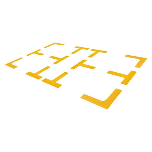 Eco Walker Court Lines Marker Kit Throw Down Markers Create Your Own Mini Pickleball Tennis Court (Yellow)