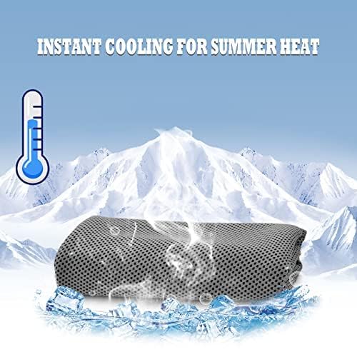 Cooling Towels - 4 Pack Gray, Instant Reusable Microfiber for Sports & Fitness