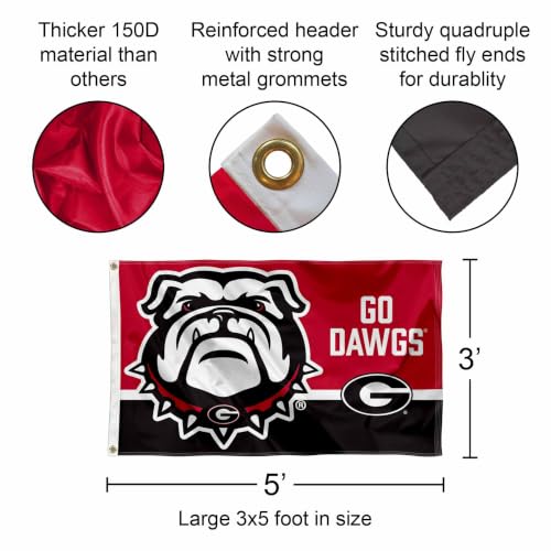 Georgia Bulldogs Go Dawgs Outdoor Banner Flag 3x5 ft