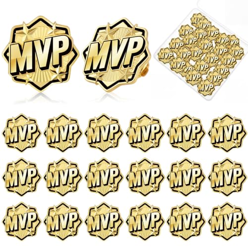 MVP Champion Pins Bulk with Butterfly Clasp - 24 Classic MVP