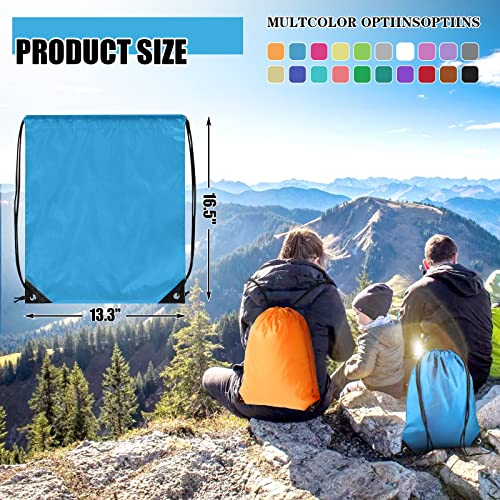 60 Pcs Drawstring Backpack Bulk 16.5x13.4in with 20 Colors - Versatile Nylon Bags