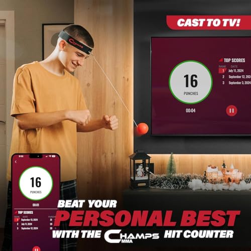MMA Boxing Reflex Ball Set with Punch Counter App - Speed Training Kit