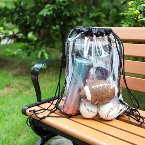 Clear Drawstring Bag, 17x13in Transparent Backpack, Bag for Stadium