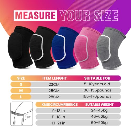 Volleyball Knee Pads for Women, Men & Kids - Small, Black