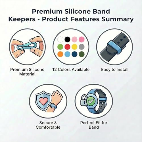12-Pack Silicone Fastener Rings for MagicBand+ - 12pcs-Arc