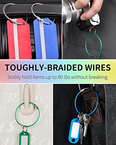6-Inch Heavy Duty Stainless Steel Keychain Cable - 20 Pack