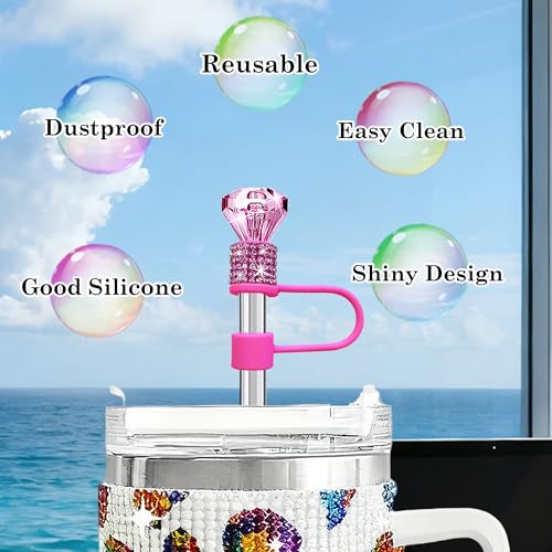 Diamond Straw Cover Set - Rhinestone Topper for Tumblers, Color C