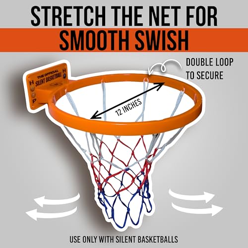 Wall-Mounted Silent Basketball Hoop - 12-Inch Rim for Indoor Use