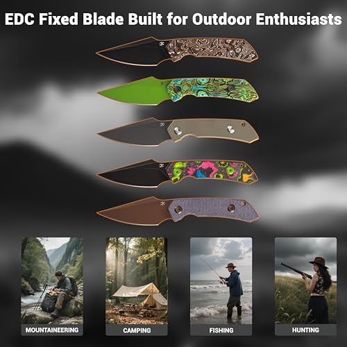 KANSEPT Fenrir Fixed Blade Knife Green Handle, 2.87" D2 Blade, EDC & Outdoor