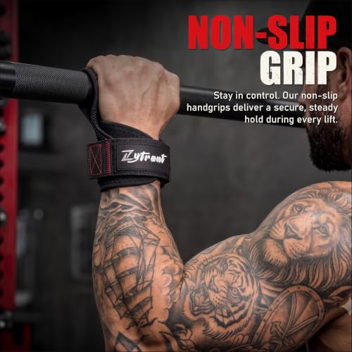 Weight Lifting Grips with D-Ring & Padded Wrist Support