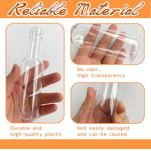 Woozettn 30 Pack 1.7oz Mini Plastic Liquor Bottles with Black Caps & Funnels