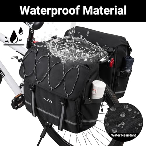 Waterproof Bicycle Panniers with Rain Cover 34L Cycling Bike Bag
