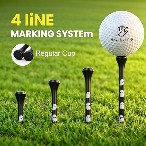 Cute Ghost Golf Tees - 20 Pack Black Novelty Golf Accessories