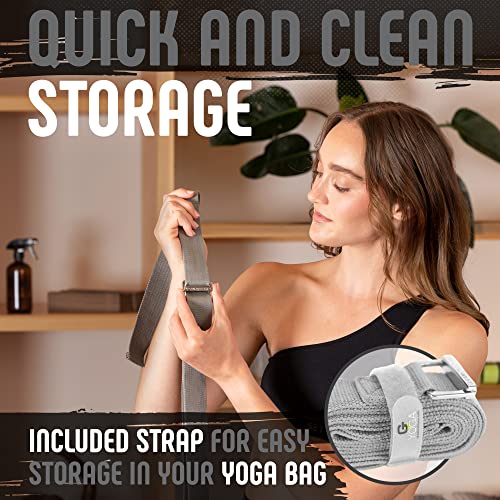 Yoga Strap with Friction-Less Buckle - 8 Feet, Grey