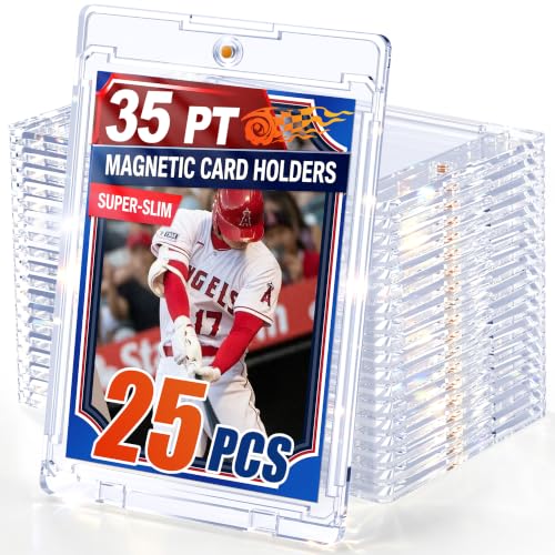 Magnetic Card Holder - 25 Pack, 35PT Slim UV Protection for Trading Cards