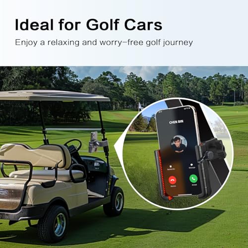 Efocakiox Golf Cart Phone Holder Mount with 360° Rotation and Quick Lock Release