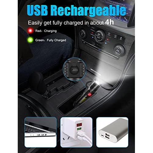 UV Rechargeable Flashlights Tactical,1000 High Lumens 3 in 1 LED Black Light Flashlight -Magnetic Base/Sidelight/Zoomable, Bright Pocket Flash Light for Stains Detection Camping Emergency,2PCS