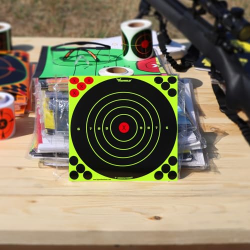 8x8 Inch Adhesive Splatter Shooting Target Stickers - 25 Pack