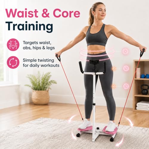 Waist Twisting Machine with Handlebar & Phone Holder - 330 lbs Capacity