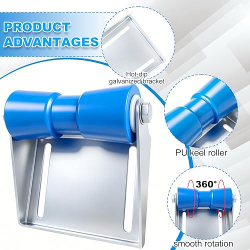 8 Inch Boat Trailer Rollers with Brackets - Durable Keel Support | XIANGZI