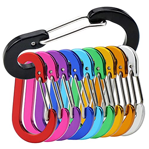 Mini Aluminum Carabiner Clip - Lightweight D-Shape for Keychain - Multicolour