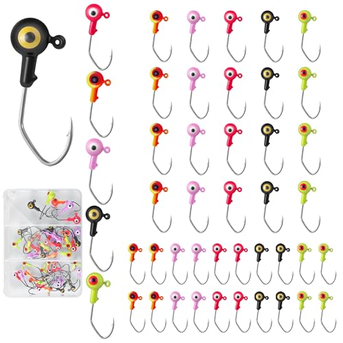 Crappie Jig Head Hook Kit - 45 Pack with Vibrant Colors