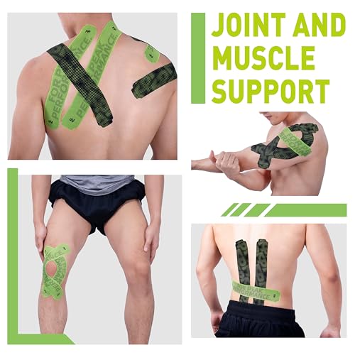 Ultra-Sticky Kinesiology Tape - Pre-Cut Synthetic Athletic Tape, Camo Black