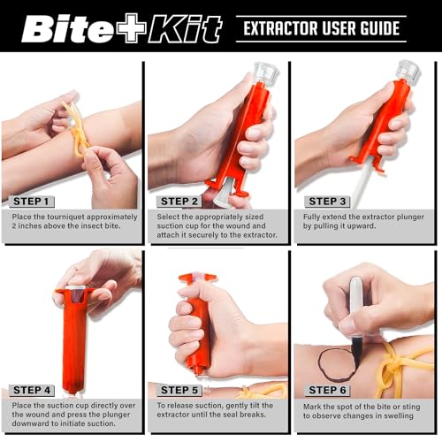 Everlit Regular Bee Sting & Snake Bite First Aid Kit with Venom Extractor - Outdoor Emergency Supplies