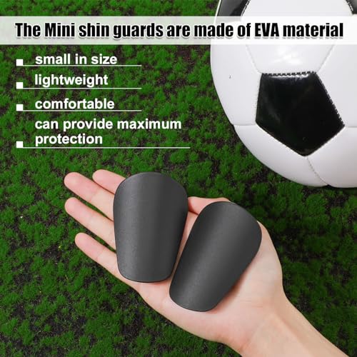 Mini Soccer Shin Guards - 4 Pack, Black & White, 8x5cm